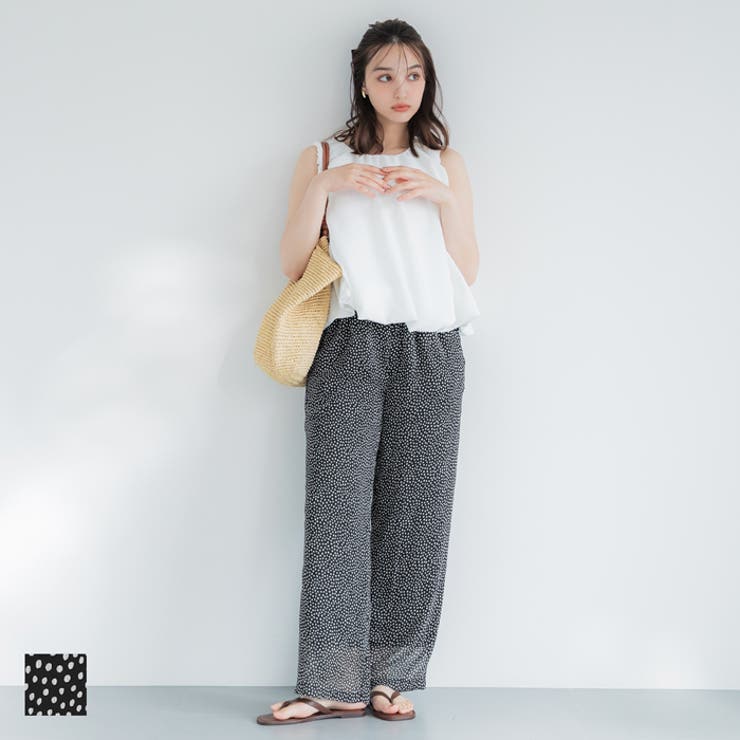 coca シアーシフォンイージーパンツ パンツ・ズボンのサムネイル