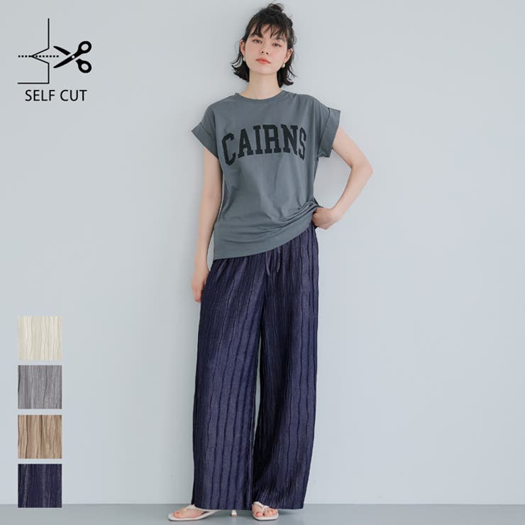 【7/11 1:59まで 5%OFFクーポン】coca シャイニーウェーブプリーツパンツ レディース パンツ・ズボンのサムネイル