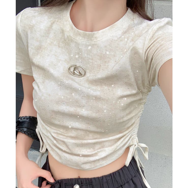 GORGE 《ラメきら×ドロスト映え》レディース 半袖Tシャツ ショート丈 体型カバー 春夏秋 トップス