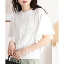 JungleJalopy ピンタックフレア袖ブラウス風カットソー レディース 半袖 トップス フレア シャツ 夏 夏服 トップス
