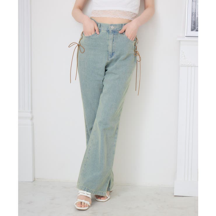 RETRO GIRL 【新色追加】スエードリボンデニムPT パンツ・ズボン