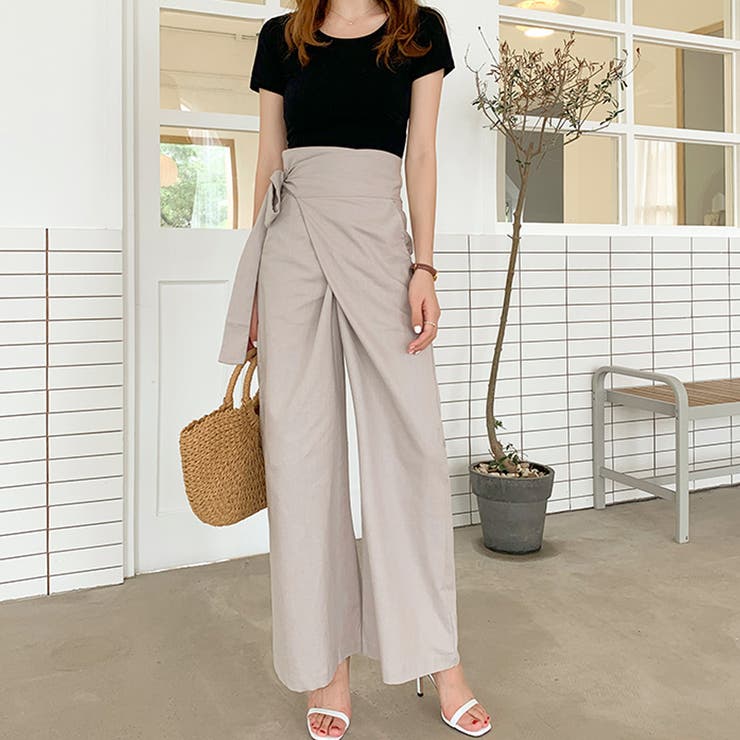【10％OFFクーポン！6/11(木)1:59まで】Doux Belle ワイドパンツ レディース ハイウエスト rロングパンツ パンツ・ズボン
