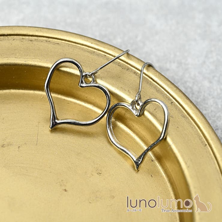 【10％OFFクーポン！3/26(木)1:59まで】lunolumo 日本製 ピアス レディース ハート メタル シルバー シンプル 揺れる サージカルステンレス PI アクセサリー