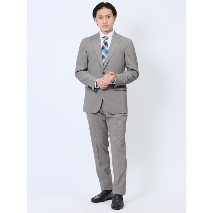 【10%OFFクーポン!11/27(木)1:59まで】TAKA-Q MEN マルゾット/Marzotto ウール混 レギュラーフィット 2ボタン2ピーススーツ ...