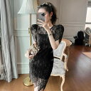 JS FASHION ミニワンピース 2色展開 パーティードレス 透かしレース パフスリーブ タイトワンピース ショート丈 ポンチョ風半袖 ブラック ホワイト 結婚式 二次会 成人式 春 夏 秋 冬 S M L サイズ ワンピース・ドレス