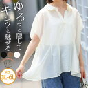 A Happy Marilyn お腹スッキリ ワッシャー オーガンジー シャツ 大きいサイズ レディース シャツ ブラウス トップス 3L 4L 5L 6L 長袖 夏 夏物 夏服 夏用 ぽっちゃり ゆったり プラスサイズ 着やせ シアーシャツ 透け 二の