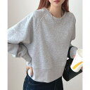 【5%OFFクーポン 9/11 1:59まで】futier land 《ABYS》着回し力抜群。ロゴ刺繍裏起毛ショート丈トレーナー トップス