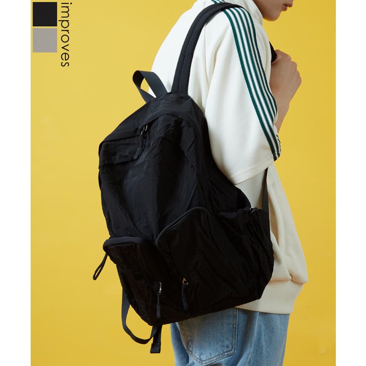 【10％OFFクーポン！1/29(木)1:59まで】improves リュック メンズ レディース 軽量 ミニ バッグ バックパック 鞄 通勤 旅行 大容量 ナイロン きれいめ カジュアル 黒 ユニセックス 韓国ファッション Y2K バッグ・鞄