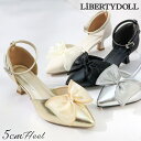 LibertyDoll 5cmヒール オフィス フォーマル パーティー セットアップ リボンパンプス ☆4198 シューズ・靴