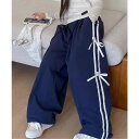 【8/11まで5%OFFクーポン】aimoha kids 【-aimoha-KIDS-】リボンライン ワイドパンツ パンツ・ズボン