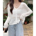 SUNSHINE CLOSET 透かし編みカーディガンフェミニン夏羽織り トップス