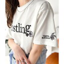 Classical Elf ナチュラルな中に、さりげない華。綿100%ロゴ×フラワー刺繍ビッグTシャツ(半袖) トップス