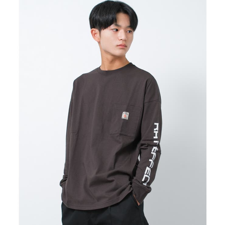 【ポイント2倍＆クーポン！3/11(水) 1:59まで】子ども服 SHUSHU 袖プリントビッグロングTシャツ トップス 長袖 ゆったり 子供服 男の子 小学生 中学生 ファッション キッズ ジュニア 韓国 大人っぽい ダンス 130cm 140cm