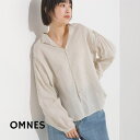 OMNES 【OMNES】綿サテンガーゼ 袖タック長袖ブラウス トップス