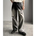 Classical Elf Men 《JaVaジャバコラボ》視線をさらう2トーンブリーチ。どこから見ても主役級。2トーンブリーチ切り替えダメージワイドデニム パンツ・ズボン