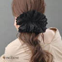 【マラソン期間中 5%OFFクーポン】VINGTAINE ビッグフリルバレッタ ヘアアクセ コットンレース ナチュラル 大人 レディース H7896 ヘアアクセサリー