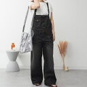 【5%OFFクーポン 9/11 1:59まで】SVEC サロペット レディース デニム パンツ きれいめ コーデ 黒 大人 かわいい 可愛い おしゃれ 肩紐 体型カバー ネイビー オーバーオール デニムサロペット ゆったり ワイド パンツ・ズボン