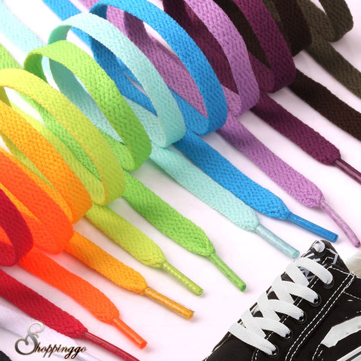 【10%OFFクーポン!11/27(木)1:59まで】shoppinggo 靴紐 シューレース くつひも 靴ひも120cm カラー リボン レディース 2本セッ...