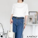 A.NATALY リブプチハイネック半袖Tシャツ トップス