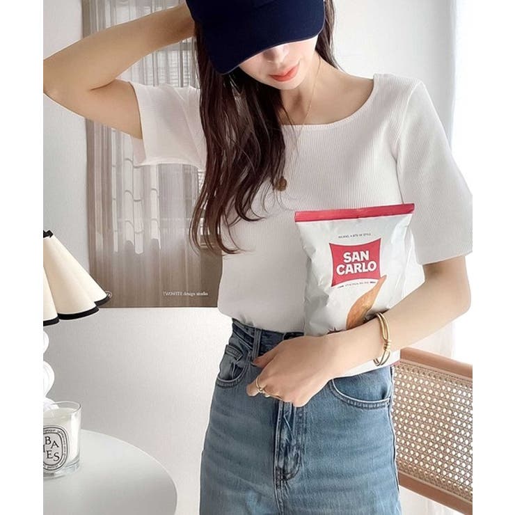 Classical Elf ショート丈 コットンリブカットソー(半袖) トップスのサムネイル