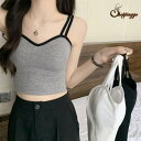 shoppinggo カップ付きキャミソール キャミタンクトップ セクシー 胸元 無地 ブラ 白 黒 パット付 へそ出し インナー 結婚式 トップス