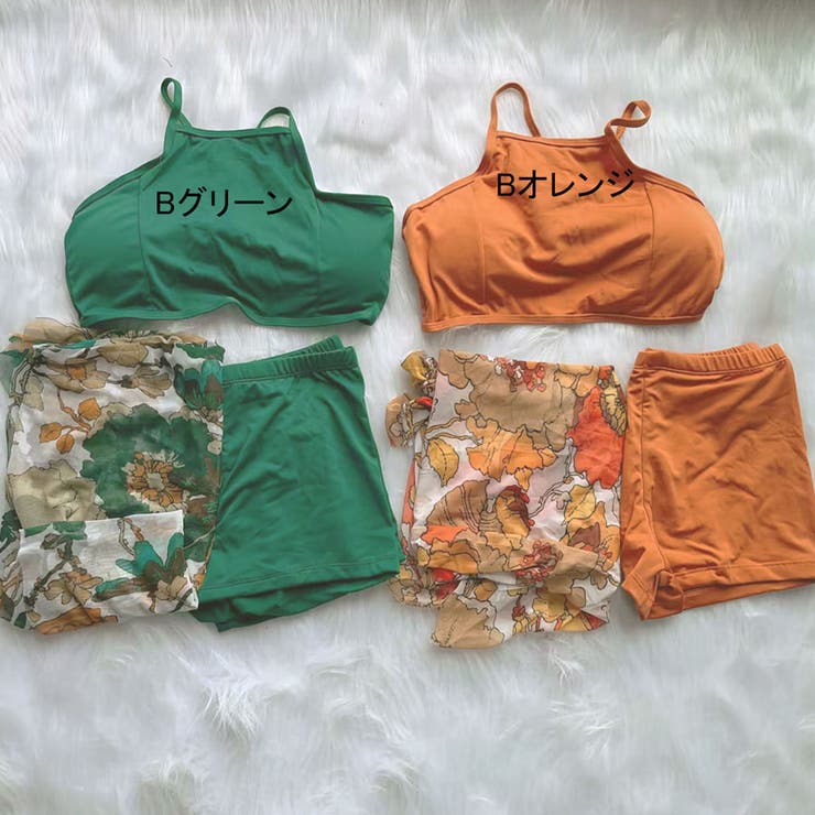 【10％OFFクーポン！7/11(土)1:59まで】shoppinggo 水着3点セット パレオ 大判 水...