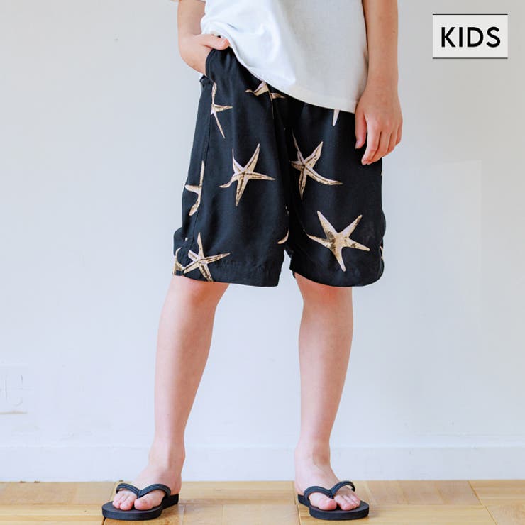 【マラソン期間中 5%OFFクーポン】coca 親子お揃いレーヨンヒトデハーフパンツ キッズ パンツ・ズボンのサムネイル