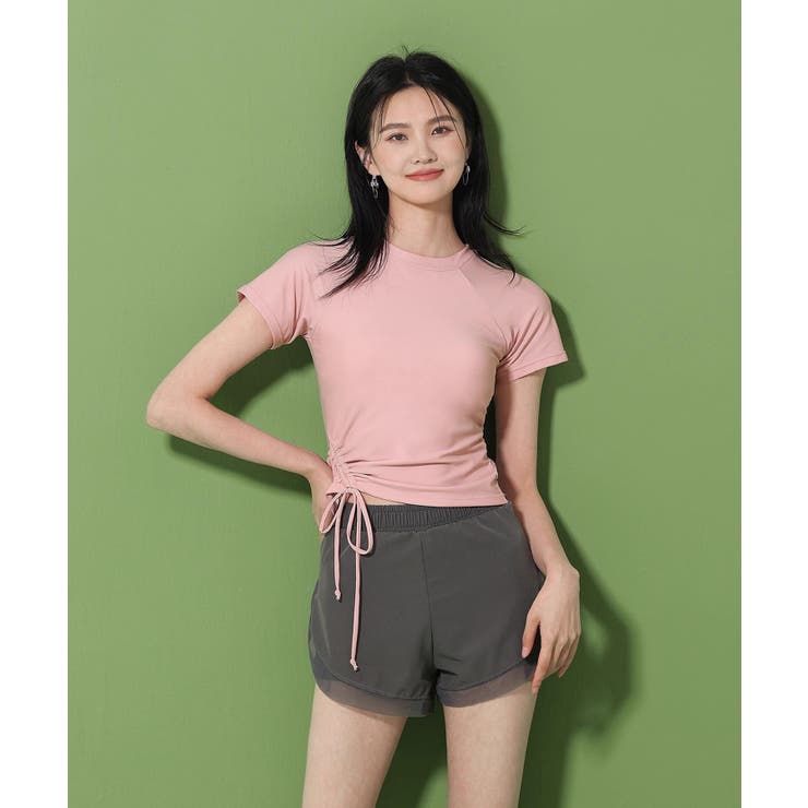 【10％OFFクーポン！6/11(木)1:59まで】aimoha BORA AURA 2点セットシャーリング体型カバー水着タンキニ 水着
