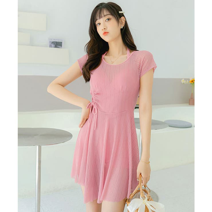 aimoha BORA AURA メッシュシャーリング体型カバーワンピース水着 水着