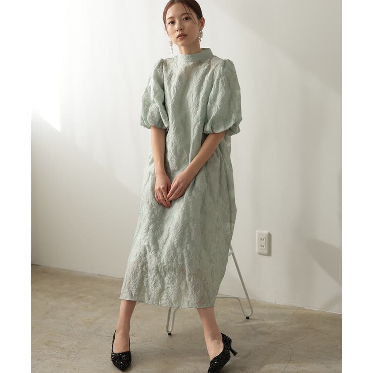 PREFERIR ランタンスリーブ結婚式パーティードレス ワンピース・ドレス