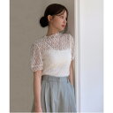 by muni:r シースルーレースフリル半袖ブラウス/2025 SS COLLECTION トップス