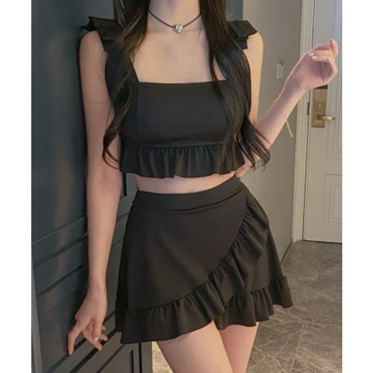 by muni:r バックコルセット×フリル 2ピースビキニ 水着(4.0)