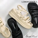LibertyDoll 6cmヒール ワンピース セットアップ 厚底コードサンダル ☆4188 シューズ・靴
