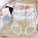 shoppinggo ショーツ レースショーツ 大きいサイズ ハイウエスト 無地 プレーンショーツ 下着 女性 パンツ 伸縮性 フィット感 大きい リラックス 肌着 インナー・下着