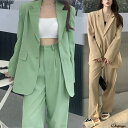【8/11まで5%OFFクーポン】shoppinggo ジャケット&ワイドパンツ 2点セット スーツ セットアップ レディース スーツ パンツスーツ テーラードジャケット セレモニー ビジネススーツ スーツ