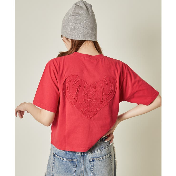 GORGE 《ビッグハートロゴ×ピグメント》後ろ姿映えTシャツ トップス