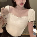 kirakiraShop シアーハイネックカットソー トップス カットソー 半袖 リボン シアー コンパクト きれいめ 可愛い おしゃれ 大人 フェミニン 春夏 ワンポイント シンプル スリム コンパクト 着痩せ 華奢見え パフスリーブ バレエコア ト