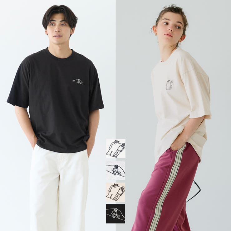 coca ワンポイント刺繍Tシャツ メンズ レディース トップス