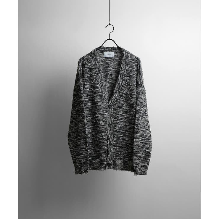 SHIFFON Confirm コンファーム ルーズシルエット ツイストブークレ 異素材ニットカーディガン ユニセックス おしゃれ かっこいい ブランド トップス