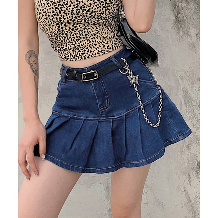[10% OFF Coupon! Until 1:59 AM on Saturday, May 16th] aimoha Tuck Pleated Denim Mini Skirt [Jasmine] Korean Fashion Skirt Spring Clothes Autumn Clothes Winter Clothes Spring Summer Autumn Winter After-Party Jasmine Grandiflorum Skirt