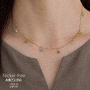 Melody Accessory ネックレス 天然石 ネックレス 華奢 マルチストーン 誕生石ミックス 日本製 ターコイズ アパタイト アメジスト ムーンストーン ペリドット ゴールド K18GP おしゃれ レディース 女性 アクセサリー
