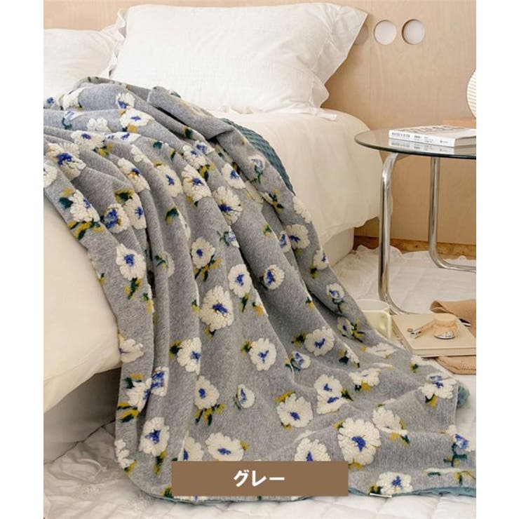 【10％OFFクーポン！1/16(金)1:59まで】aimoha レトロフラワー柄のマルチブランケット 寝具・インテリア雑貨