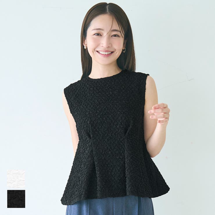 【8/11まで5％OFFクーポン】coca 表面感タックブラウス レディース トップスのサムネイル