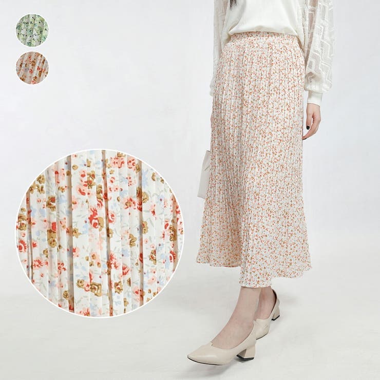 【10％OFFクーポン！11/27(木)1:59まで】Tannsu Dance スカート 春 ロングスカート 花柄 ロング プリーツ 柄 花柄 ロンスカ シンプル プリント 夏 カジュアル 春 ウエストゴム レディース フェミニン スカート