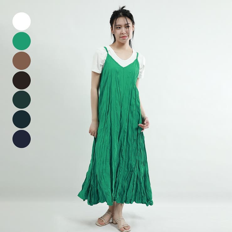 【10％OFFクーポン！11/27(木)1:59まで】Tannsu Dance キャミワンピース キャミソールワンピ ロングスカート マキシ丈 ワンピース 無地 おしゃれ 体型カバー 夏 秋 ワンピース・ドレス