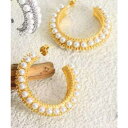 aimoha 韓国風魅惑パールのフープピアス アクセサリー