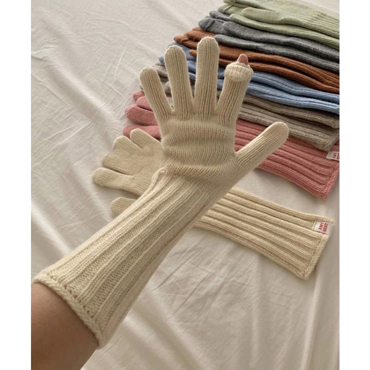 【10％OFFクーポン！11/27(木)1:59まで】aimoha 長めリブ手袋【AW】 小物