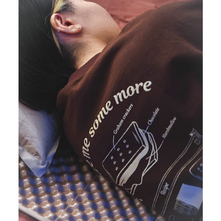 【10％OFFクーポン！8/11(火)1:59まで】aimoha スモアビッグスウェット COTTON CREW NECK BIG SWEAT - S'more recipe【smore】アウトドア キャンプ トップス shoplistselect-10054372 SHOPLIST サンプル画像2