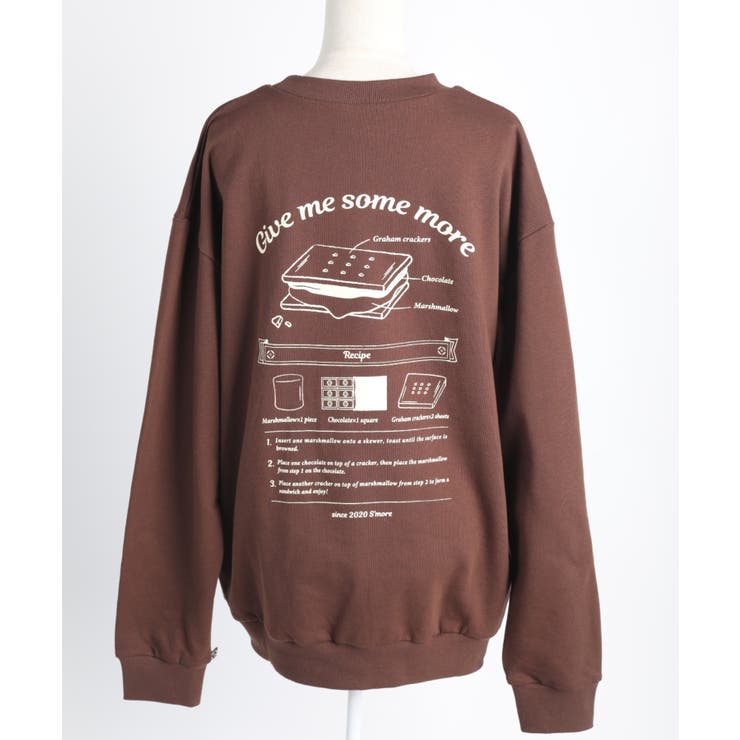 【10％OFFクーポン！8/11(火)1:59まで】aimoha スモアビッグスウェット COTTON CREW NECK BIG SWEAT - S'more recipe【smore】アウトドア キャンプ トップス shoplistselect-10054372 SHOPLIST サンプル画像3