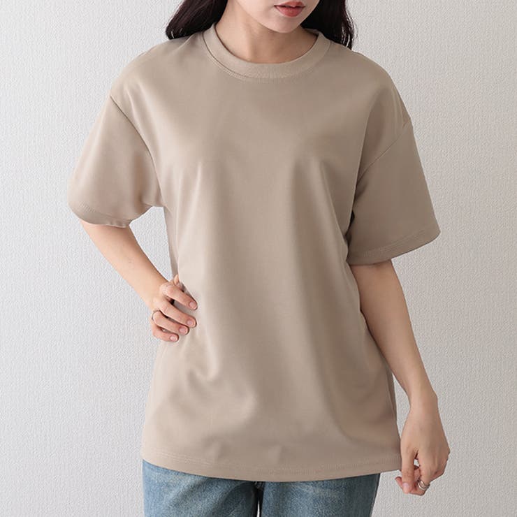 【10％OFFクーポン！11/27(木)1:59まで】レースレディース クルーネック ベーシック ドロップショルダー 半袖 Tシャツ トップス 5分袖 レディース 女性 夏 サマー 無地 単色 ワンカラー シンプル ミニマル ハーフスリーブ 袖長め ゆっ